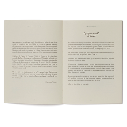 Recueil de poésie pour les nouveau-nés "À toi qui es là"