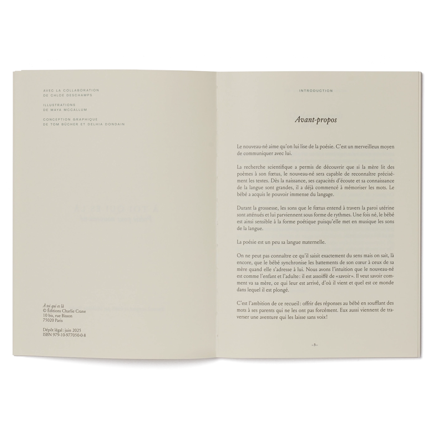 Recueil de poésie pour les nouveau-nés "À toi qui es là"